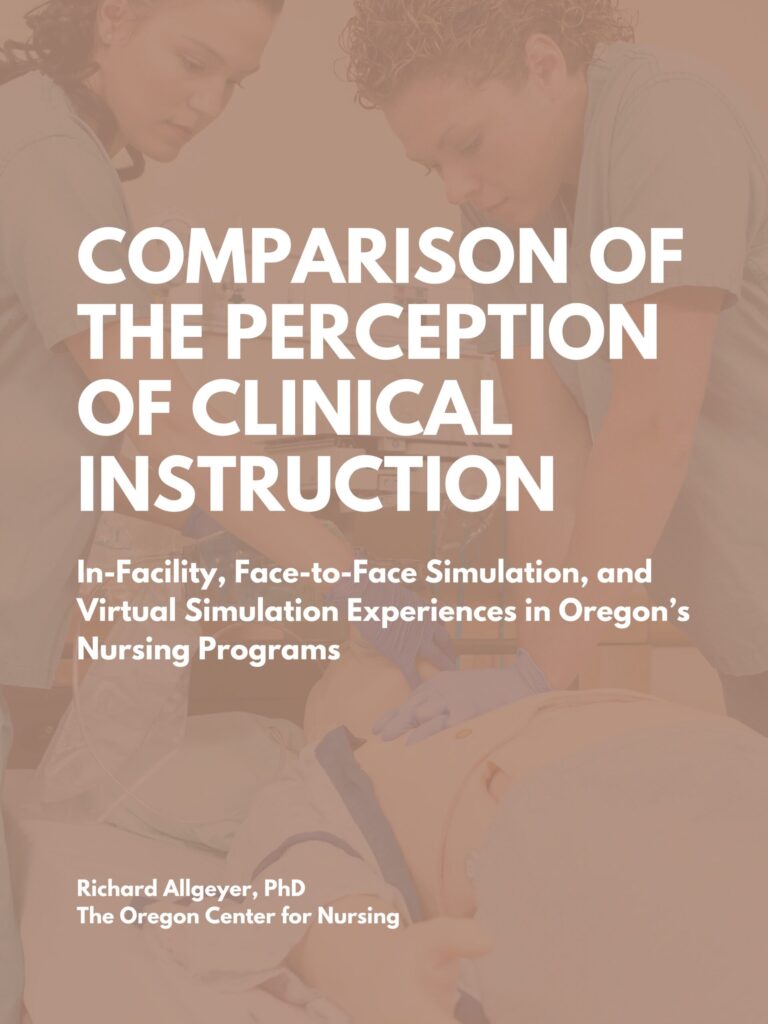 Cover image of the Comparison of the Perception of clinical instruction report showing nursing students participating in simulation-based clinical training.