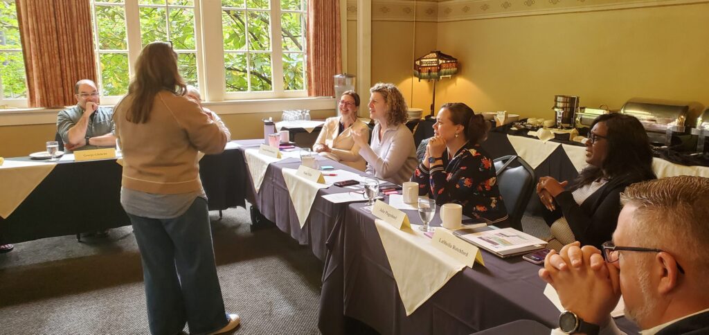 Members of the Oregon Center for Nursing Board of Directors participate in strategic discussions during the annual board retreat