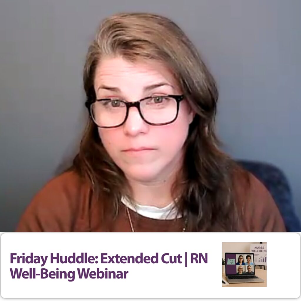 Image of Jana speaking at the OCN 2025 RN Well-being webinar